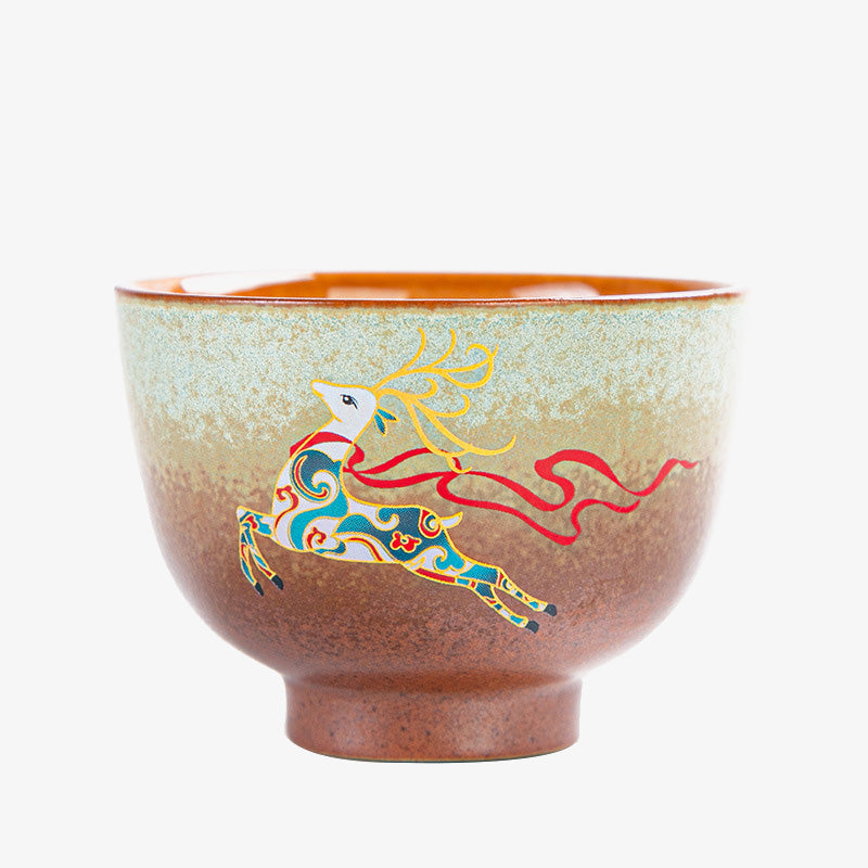 Buddha Stones Colorful Deer Pipa Snow Plum Blossoms Mountains Rivers Bird Ceramic Teacup Kung Fu Tea Cup Bowl - image 26