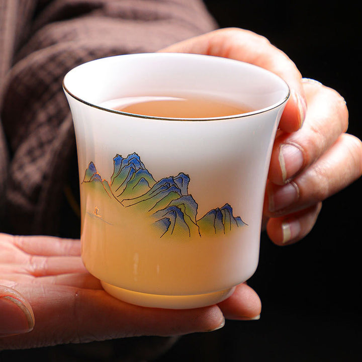 Buddha Stones Mountains Rivers Tree Ceramic Teacup Kung Fu Tea Cup 120ml - image 4