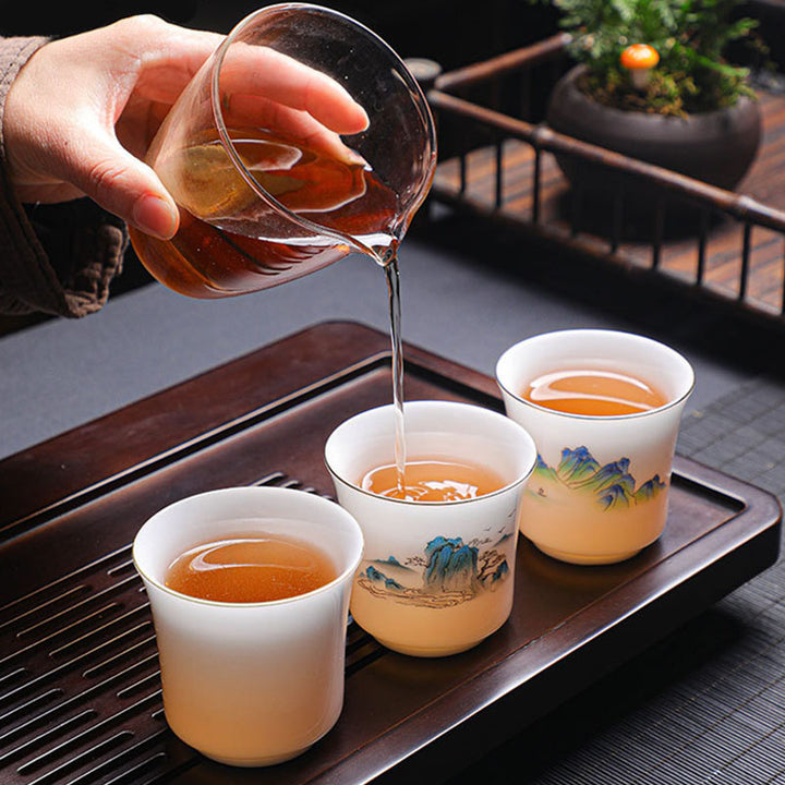Buddha Stones Mountains Rivers Tree Ceramic Teacup Kung Fu Tea Cup 120ml - image 2