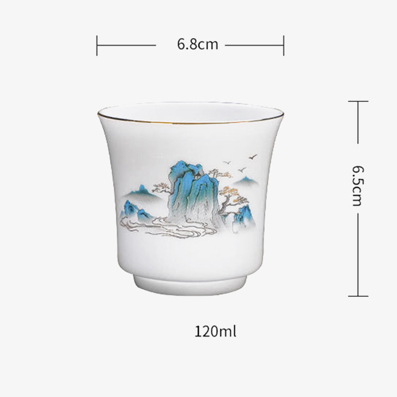 Buddha Stones Mountains Rivers Tree Ceramic Teacup Kung Fu Tea Cup 120ml - image 11
