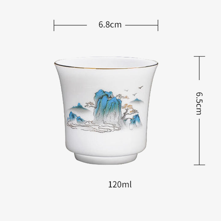 Buddha Stones Mountains Rivers Tree Ceramic Teacup Kung Fu Tea Cup 120ml - image 11