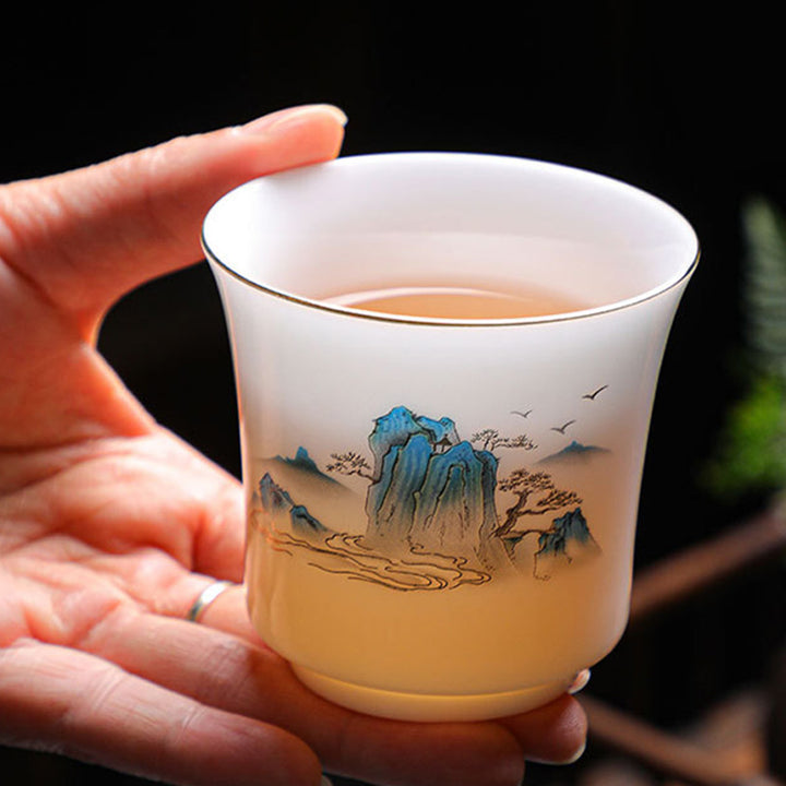 Buddha Stones Mountains Rivers Tree Ceramic Teacup Kung Fu Tea Cup 120ml - image 9