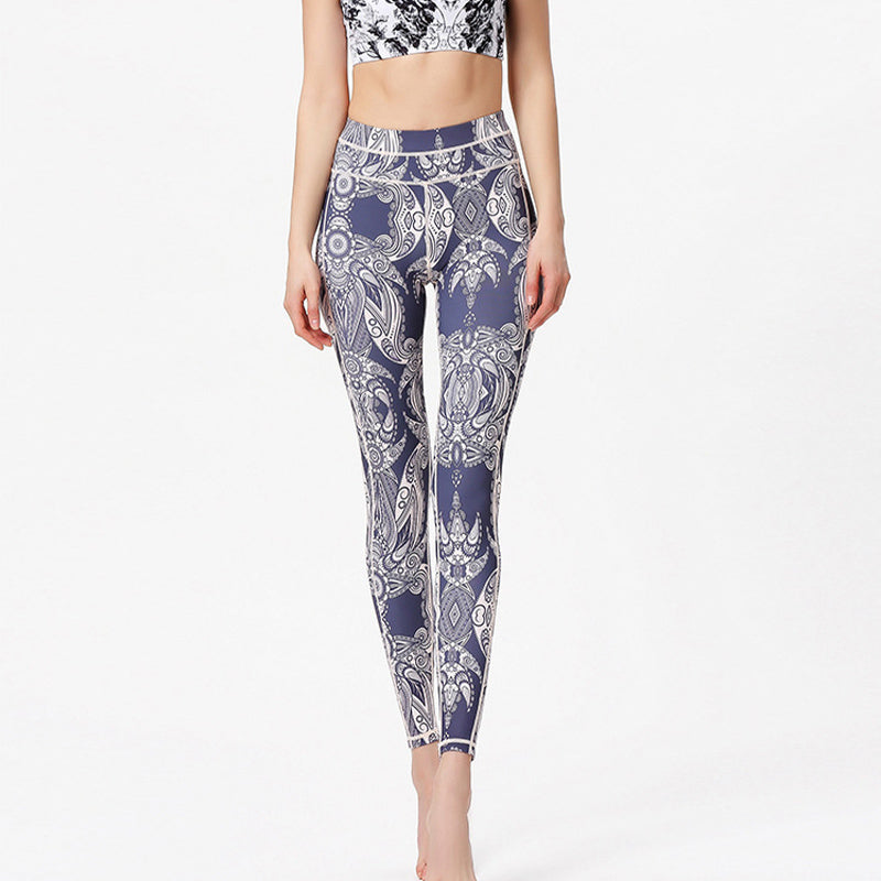 Buddha Stones Flowers Leaves Print Pants Sports Fitness Yoga Leggings Women's Yoga Pants - image 3