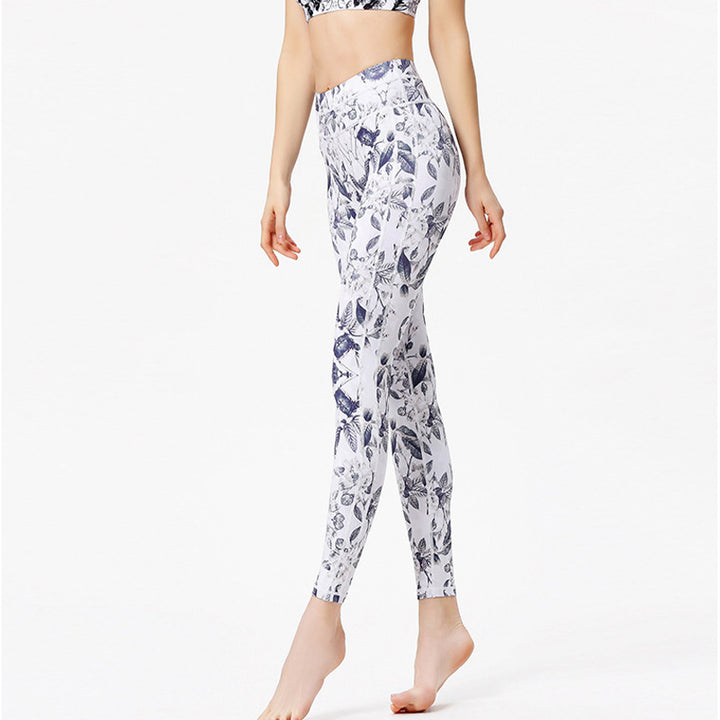 Buddha Stones Flowers Leaves Print Pants Sports Fitness Yoga Leggings Women's Yoga Pants - image 6