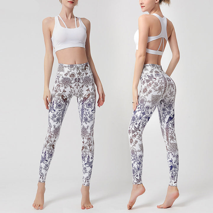 Buddha Stones Flowers Leaves Birds Print Pants Sports Fitness Yoga Leggings Women's Yoga Pants - image 20