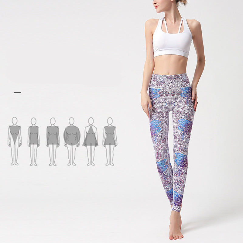 Buddha Stones Flowers Leaves Birds Print Pants Sports Fitness Yoga Leggings Women's Yoga Pants - image 4