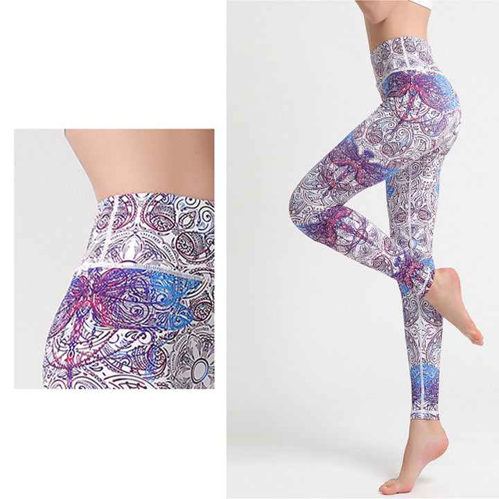 Buddha Stones Flowers Leaves Birds Print Pants Sports Fitness Yoga Leggings Women's Yoga Pants - image 5