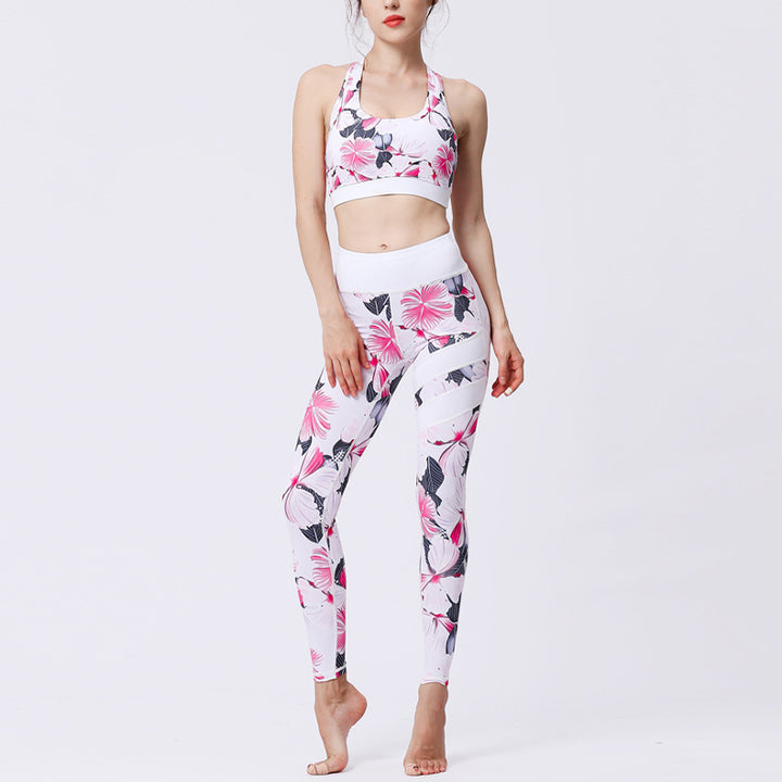 Buddha Stones 2Pcs Sunflower Flowers Leaves Print Top Pants Sports Fitness Yoga Women's Yoga Sets - image 46