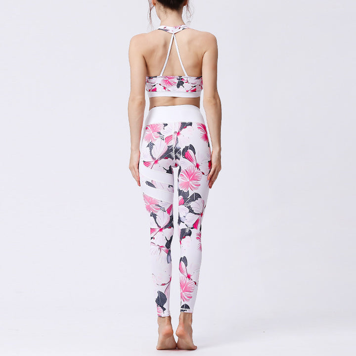 Buddha Stones 2Pcs Sunflower Flowers Leaves Print Top Pants Sports Fitness Yoga Women's Yoga Sets - image 48