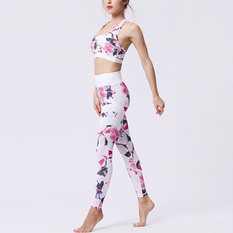 Buddha Stones 2Pcs Sunflower Flowers Leaves Print Top Pants Sports Fitness Yoga Women's Yoga Sets - image 47