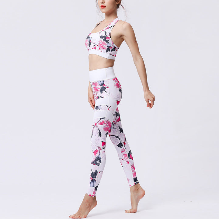 Buddha Stones 2Pcs Sunflower Flowers Leaves Print Top Pants Sports Fitness Yoga Women's Yoga Sets - image 47