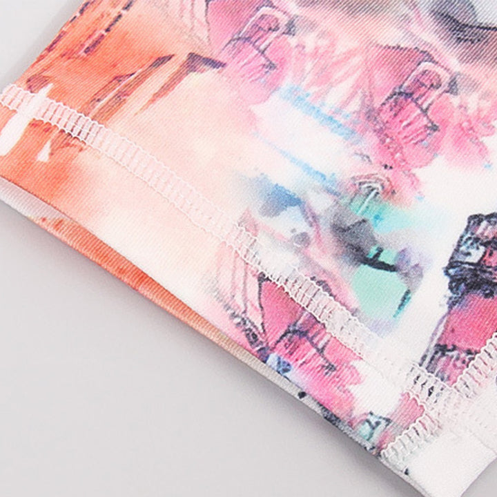 Buddha Stones Pink Flower White Colorful Ink White Print Leggings Sports Fitness Yoga Women's Pants - image 12