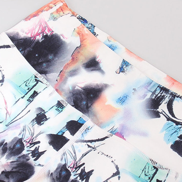 Buddha Stones Pink Flower White Colorful Ink White Print Leggings Sports Fitness Yoga Women's Pants - image 11