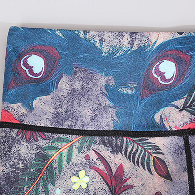 Buddha Stones Red Blue Peacock Feather Print Pants Sports Fitness Yoga Leggings Women's Yoga Pants - image 8