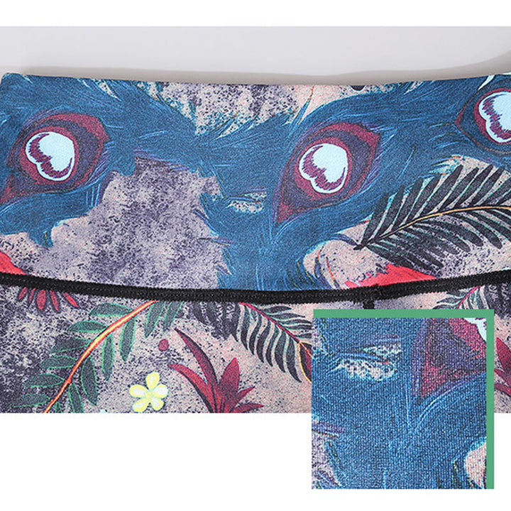 Buddha Stones Red Blue Peacock Feather Print Pants Sports Fitness Yoga Leggings Women's Yoga Pants - image 13