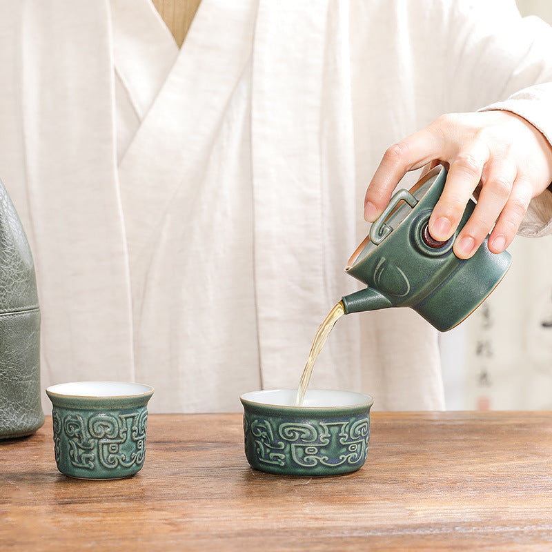 Buddha Stones Sanxingdui Ceramic Teacup Kung Fu Tea Cup With Bag - image 4