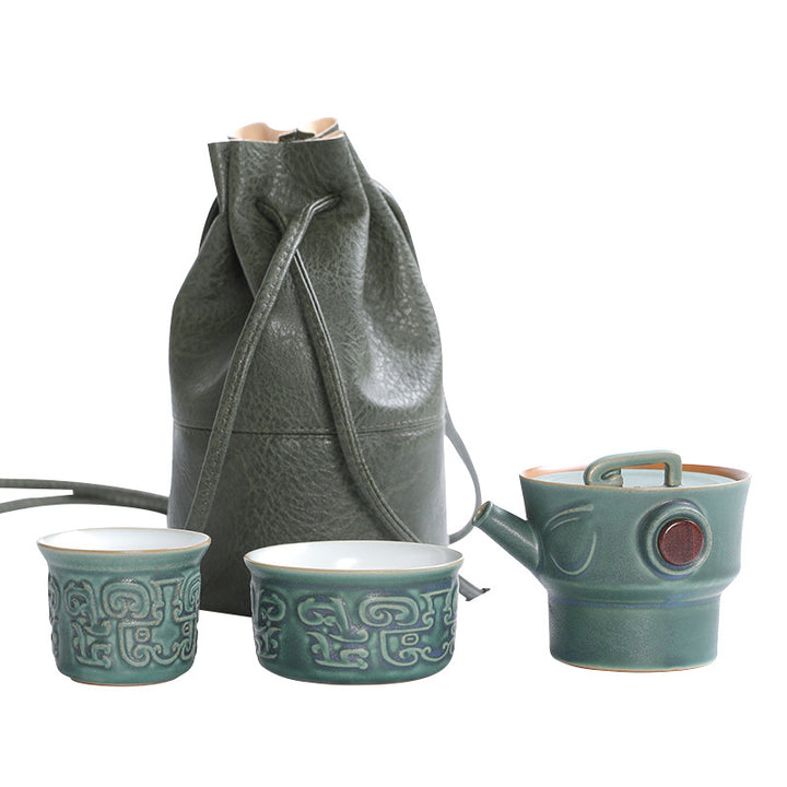 Buddha Stones Sanxingdui Ceramic Teacup Kung Fu Tea Cup With Bag - image 23