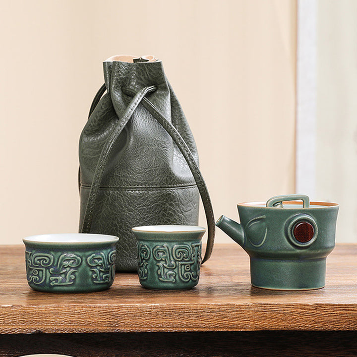 Buddha Stones Sanxingdui Ceramic Teacup Kung Fu Tea Cup With Bag - image 5