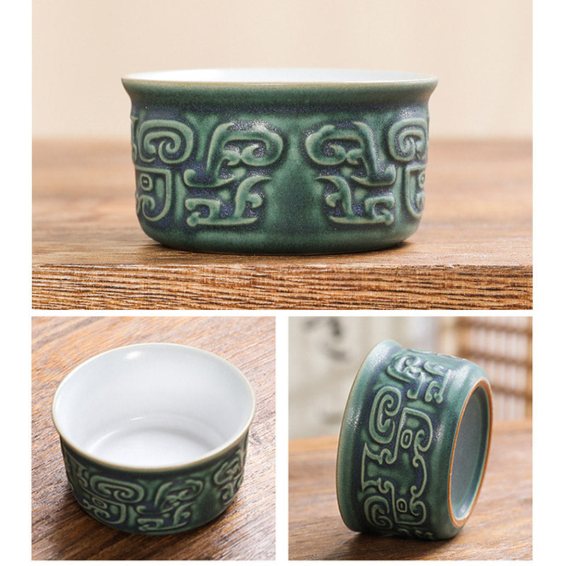 Buddha Stones Sanxingdui Ceramic Teacup Kung Fu Tea Cup With Bag - image 12
