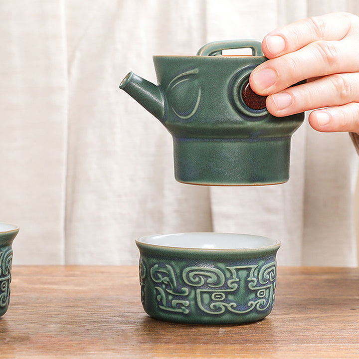 Buddha Stones Sanxingdui Ceramic Teacup Kung Fu Tea Cup With Bag - image 17