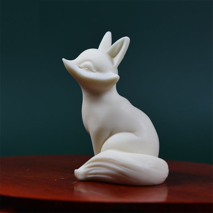 Buddha Stones Mini Nine Tailed Fox Ivory Fruit Protection Home Decoration - image 4