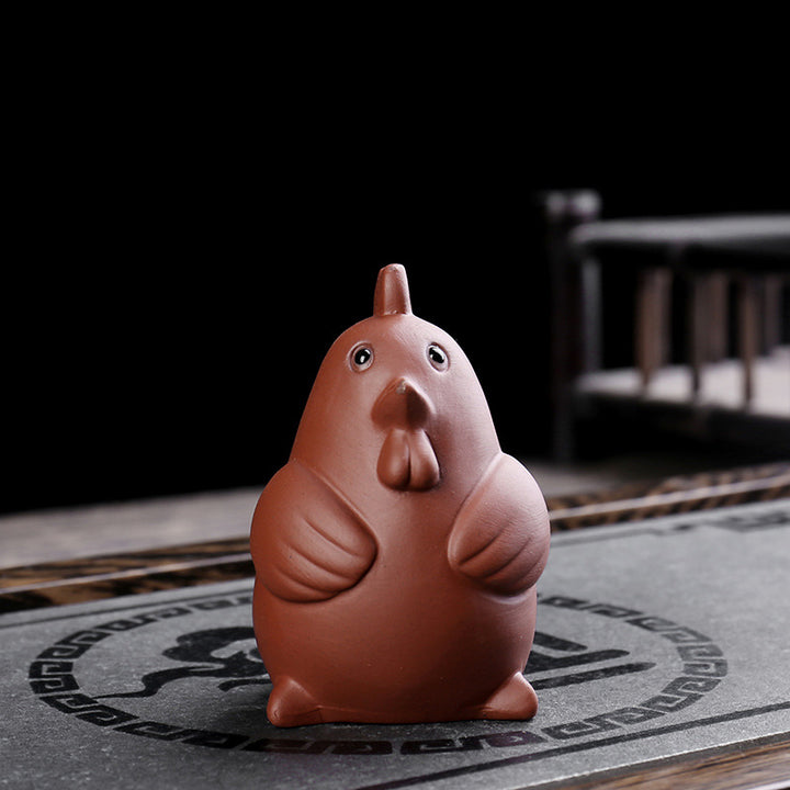 Buddha Stones Chinese Zodiac Purple Clay Wealth Ceramic Tea Pet Home Figurine Decoration - Rooster 4.8cm*5.7cm*7.3cm - image 14