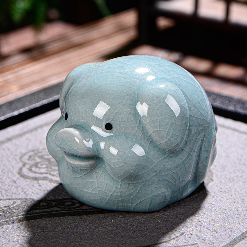 Buddha Stones Chinese Zodiac Wealth Ceramic Tea Pet Home Figurine Decoration - Pig 7cm*5cm*4.5cm - image 26