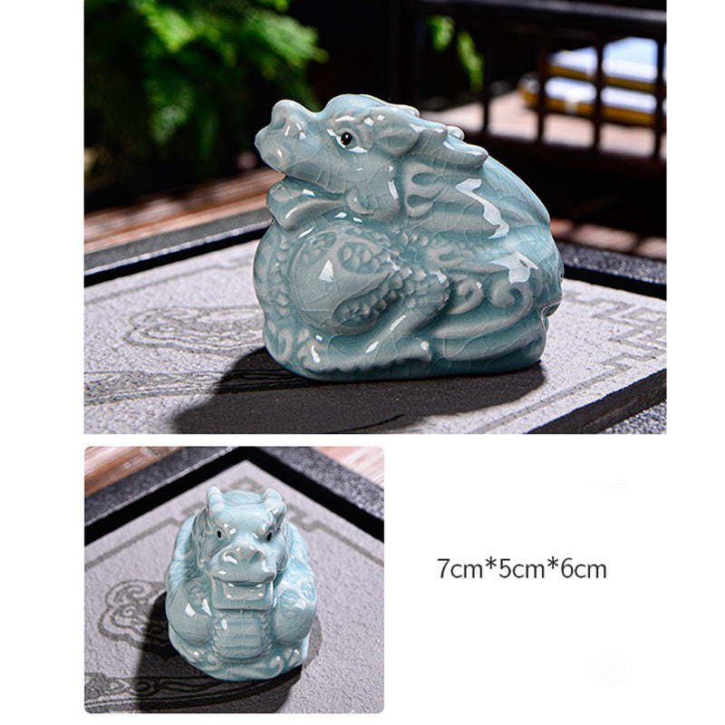 Buddha Stones Chinese Zodiac Wealth Ceramic Tea Pet Home Figurine Decoration - image 3