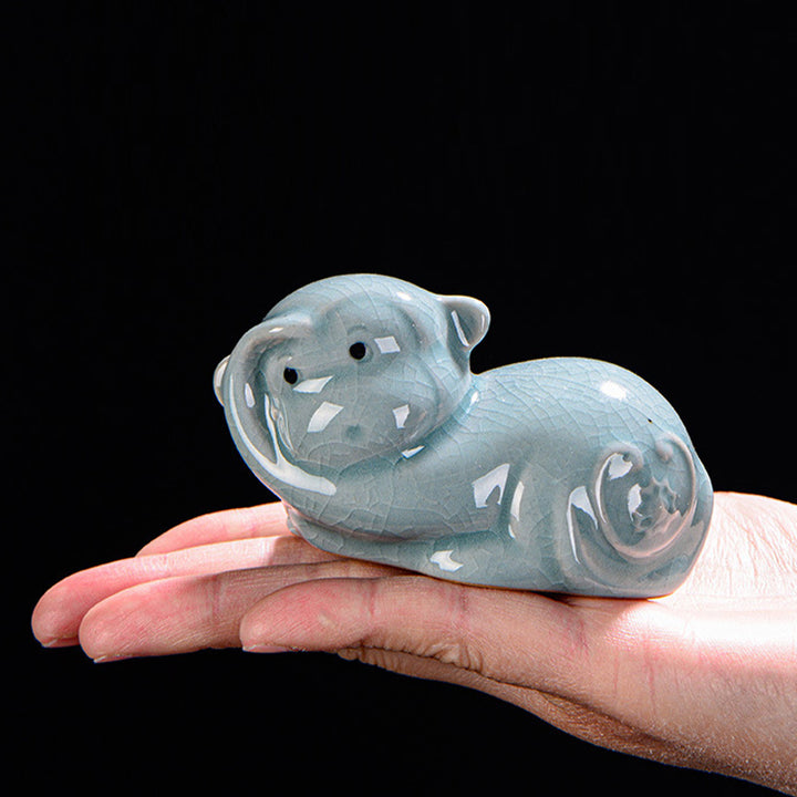 Buddha Stones Chinese Zodiac Wealth Ceramic Tea Pet Home Figurine Decoration - image 19