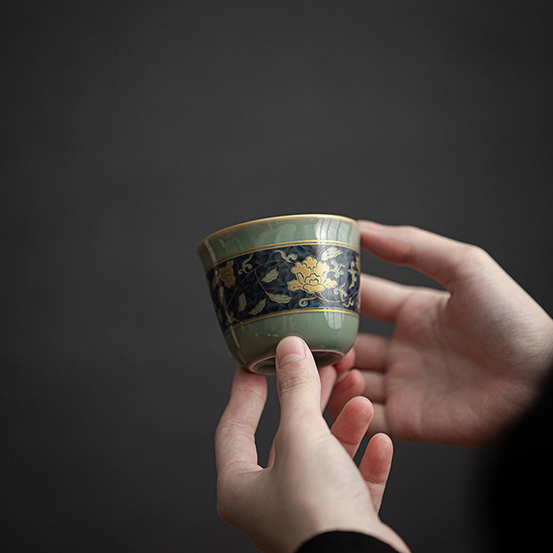 Buddha Stones Butterfly Flower Lotus Koi Fish Plum Blossom Ceramic Teacup Kung Fu Tea Cup 100ml - image 3