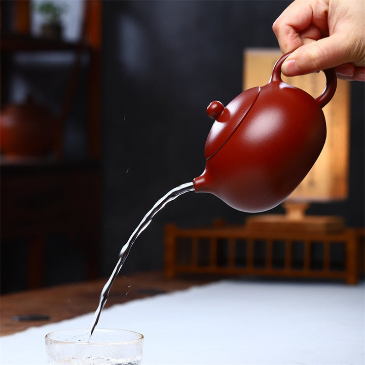 Buddha Stones Vintage Xishi Teapot Purple Clay Kung Fu Teapot 240ml - image 4