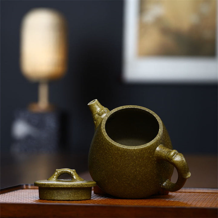 Buddha Stones Yixing Semi-handmade Yellow Green Purple Clay Kung Fu Teapot 240ml - image 3