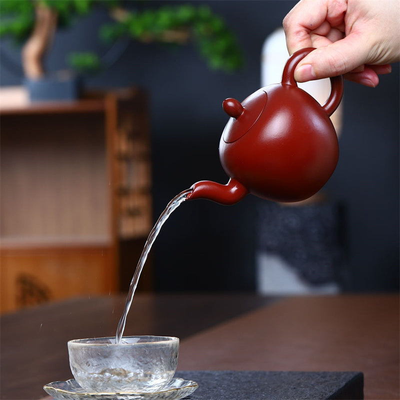 Buddha Stones Yixing Semi-handmade Brown Purple Clay Kung Fu Teapot 200ml - image 7