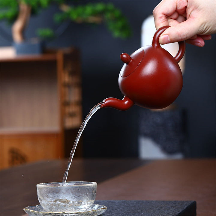 Buddha Stones Yixing Semi-handmade Brown Purple Clay Kung Fu Teapot 200ml - image 7