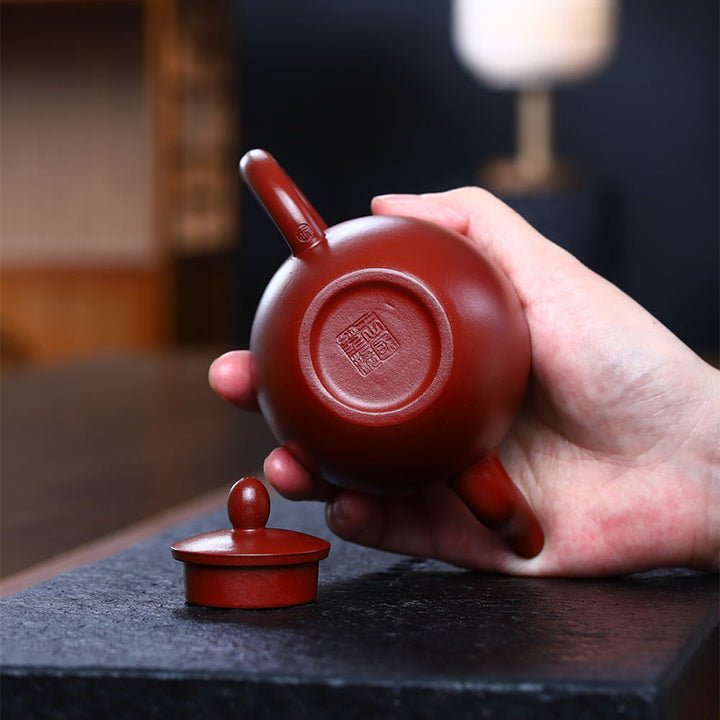 Buddha Stones Yixing Semi-handmade Brown Purple Clay Kung Fu Teapot 200ml - image 6