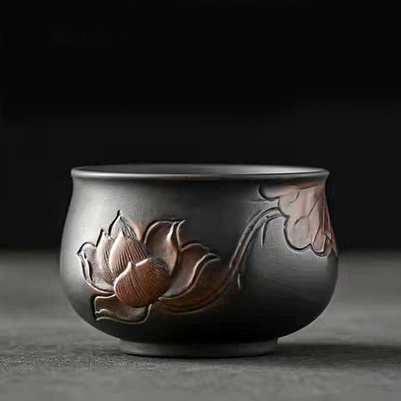 Buddha Stones Lotus Leaf Flower Landscape Dragon Bamboo Ceramic Teacup Kung Fu Tea Cup Bowl - Lotus Leaf 7cm*4cm*70ml - image 7