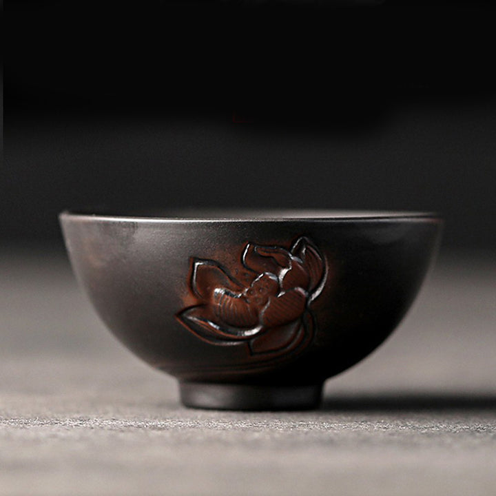 Buddha Stones Lotus Leaf Flower Landscape Dragon Bamboo Ceramic Teacup Kung Fu Tea Cup Bowl - Lotus 7.5cm*4cm*70ml - image 13