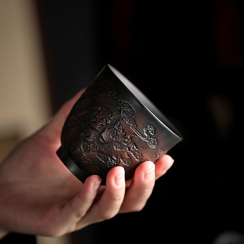 Buddha Stones Lotus Leaf Flower Landscape Dragon Bamboo Ceramic Teacup Kung Fu Tea Cup Bowl - image 12