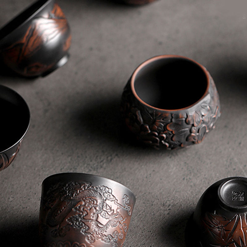 Buddha Stones Lotus Leaf Flower Landscape Dragon Bamboo Ceramic Teacup Kung Fu Tea Cup Bowl - image 18