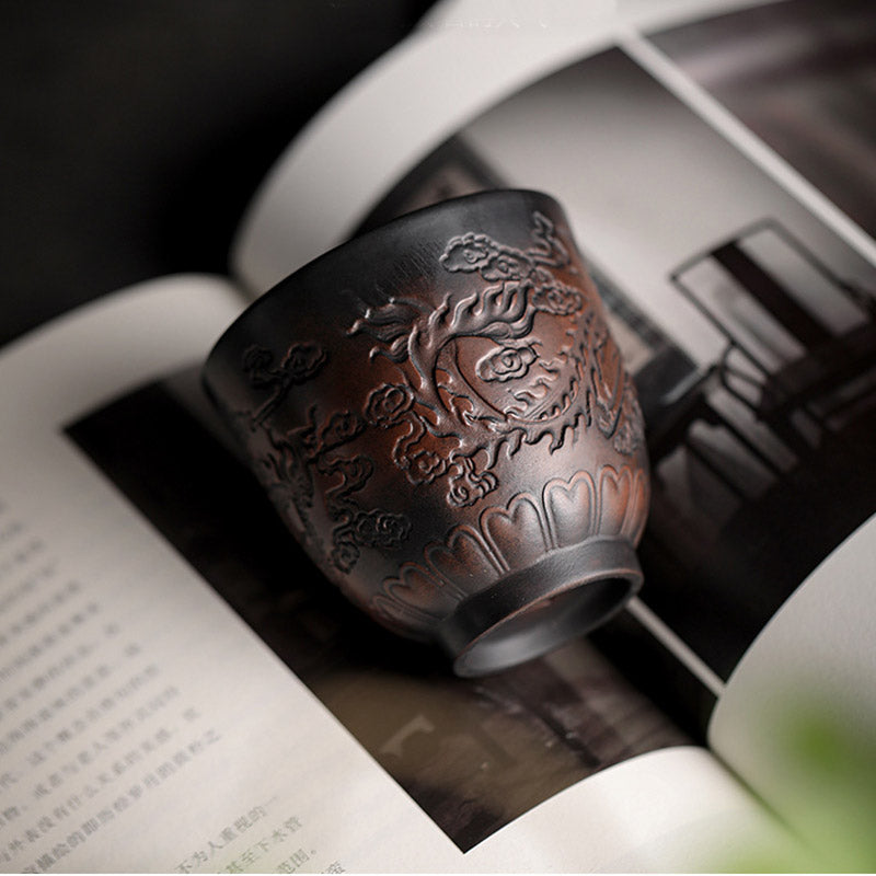 Buddha Stones Lotus Leaf Flower Landscape Dragon Bamboo Ceramic Teacup Kung Fu Tea Cup Bowl - image 11