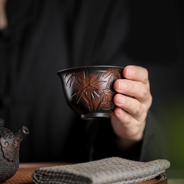 Buddha Stones Lotus Leaf Flower Landscape Dragon Bamboo Ceramic Teacup Kung Fu Tea Cup Bowl - image 16