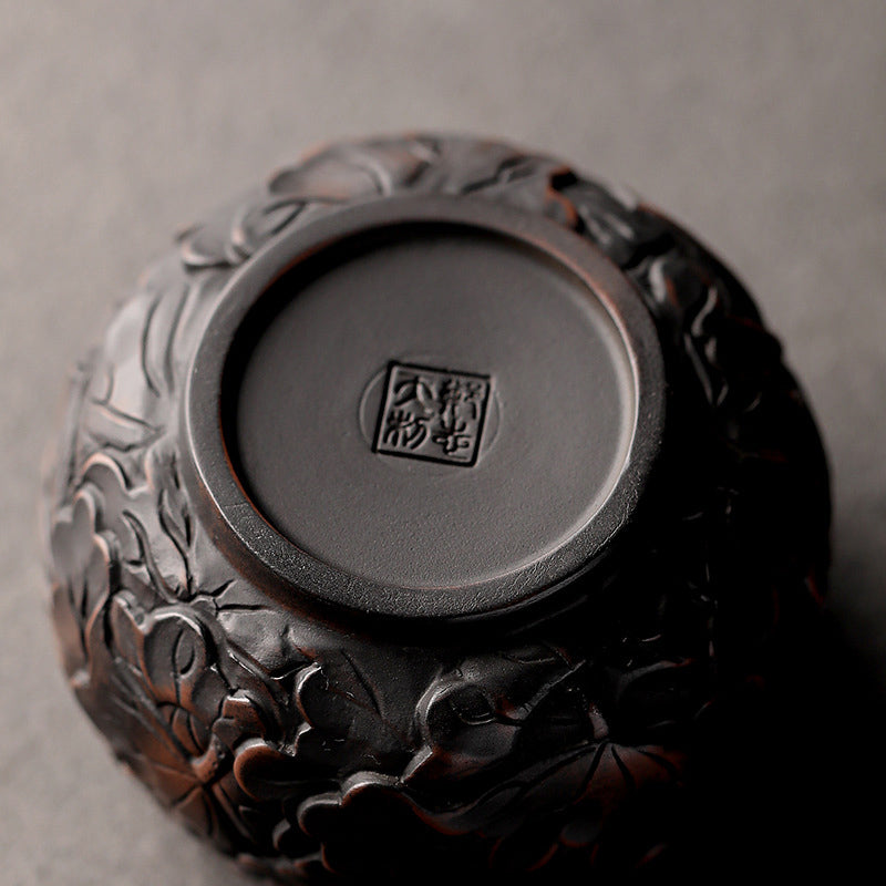 Buddha Stones Lotus Leaf Flower Landscape Dragon Bamboo Ceramic Teacup Kung Fu Tea Cup Bowl - image 5