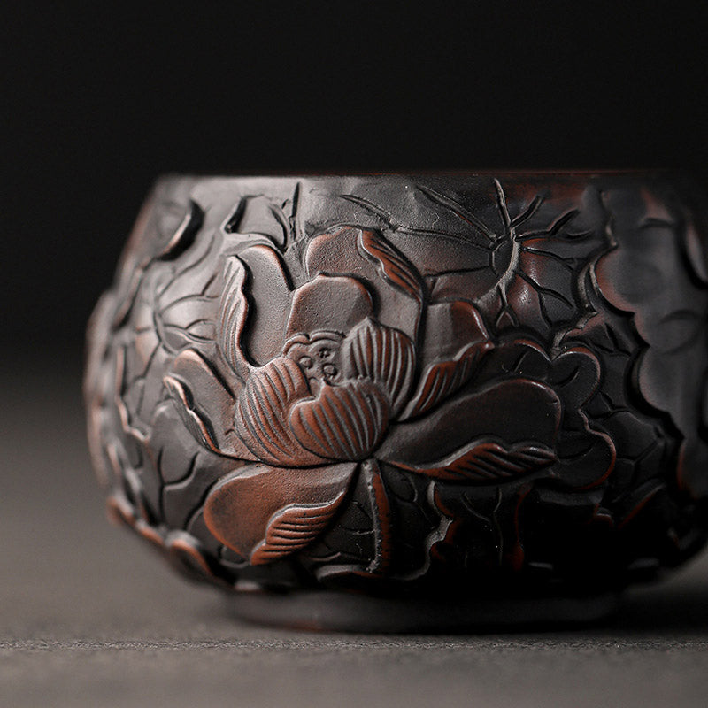 Buddha Stones Lotus Leaf Flower Landscape Dragon Bamboo Ceramic Teacup Kung Fu Tea Cup Bowl - image 3