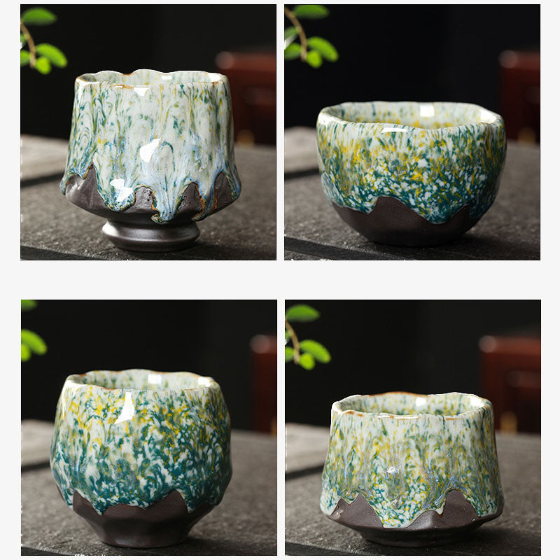 Buddha Stones Orange Red Green Yellow Ceramic Teacup Kung Fu Tea Cup - image 17