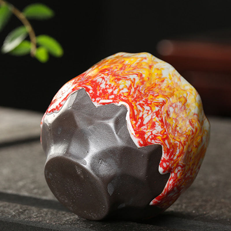 Buddha Stones Orange Red Green Yellow Ceramic Teacup Kung Fu Tea Cup - image 4