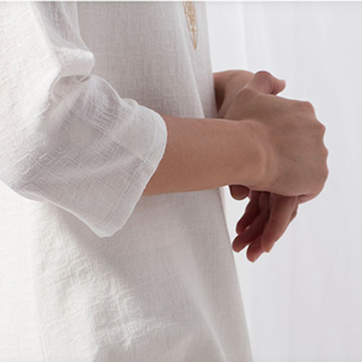 Buddha Stones 2Pcs Tai Chi Meditation Yoga Cotton Clothing Top Pants Women's Set - image 6
