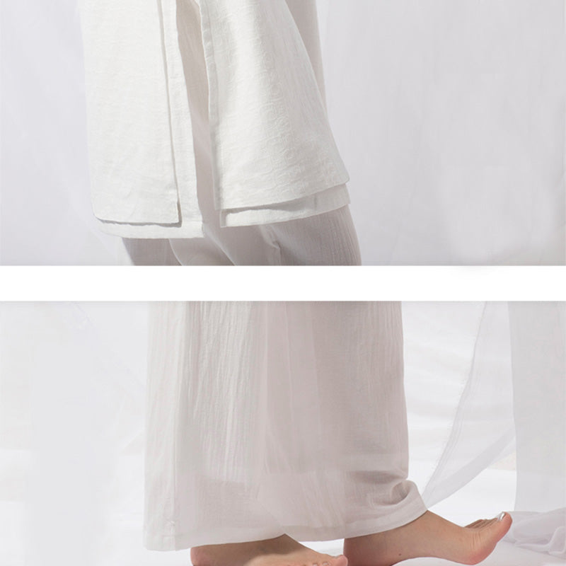Buddha Stones 2Pcs Tai Chi Meditation Yoga Cotton Clothing Top Pants Women's Set - image 7