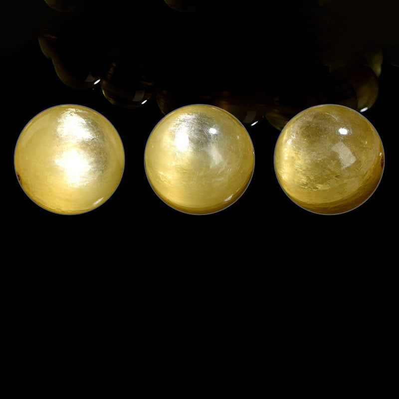 Buddha Stones Natural Golden Lepidolite Protection Prosperity Bracelet - image 5