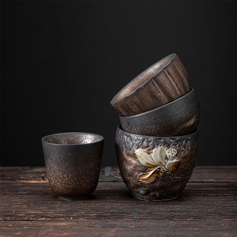 Buddha Stones Lotus Pod Leaf Flower Auspicious Clouds Ceramic Teacup Kung Fu Tea Cup - image 0