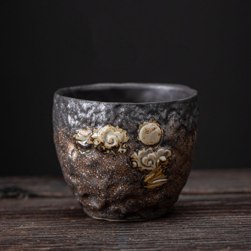 Buddha Stones Lotus Pod Leaf Flower Auspicious Clouds Ceramic Teacup Kung Fu Tea Cup - Auspicious Clouds 6.6cm*5.4cm*110ml - image 8